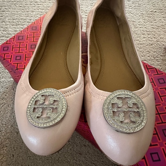 Tory Burch Liana Ballet Flat in Sea Shell Pink - Picture 3 of 4